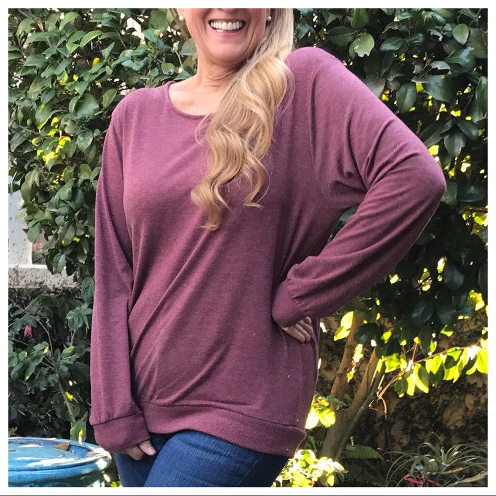 Best Seller Restock Wine Red Basic Tee - Picture 6 of 8